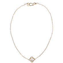 14K Gold Filled Chain White Clover Necklace
