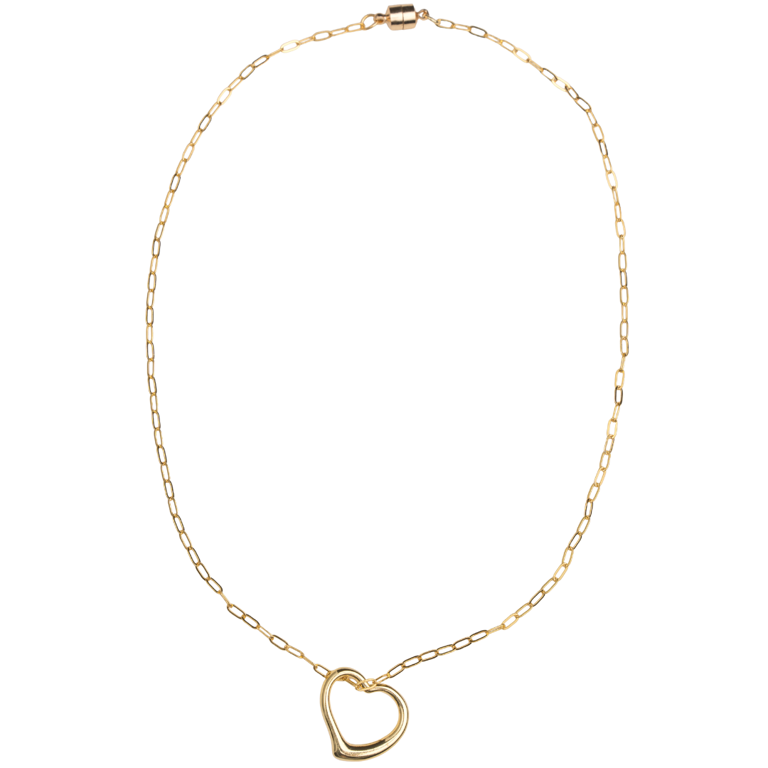 Open Heart Necklace 14kt Gold Filled Chain