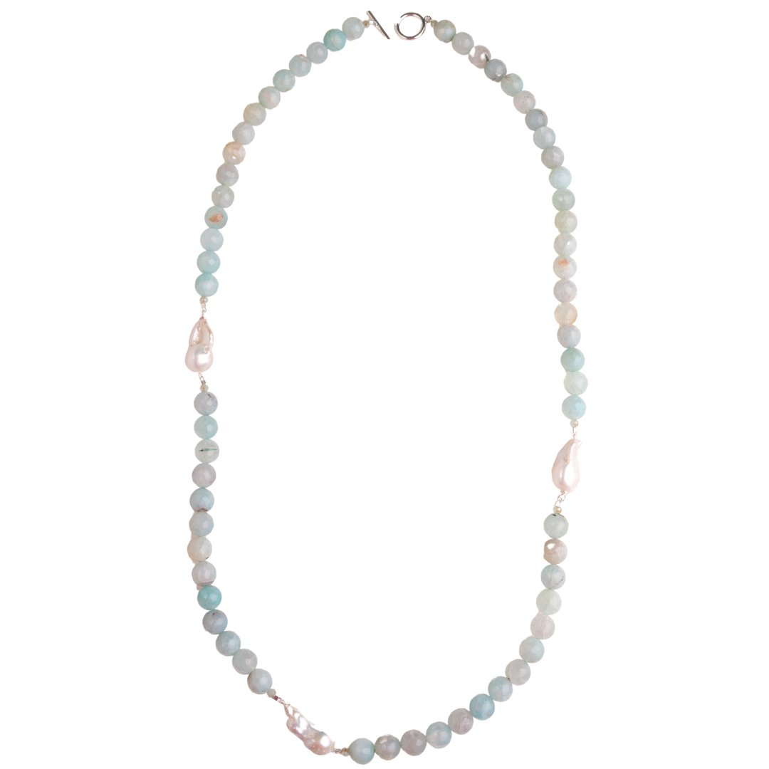 Agate, Baroque Pearl Necklace