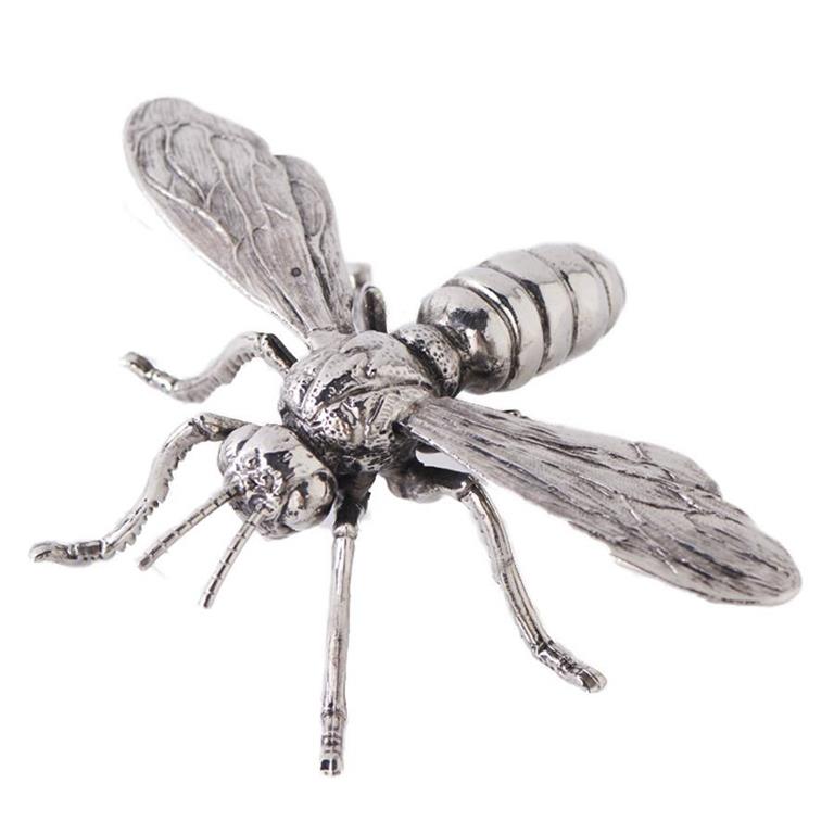 5.5" Silver Metal Bee