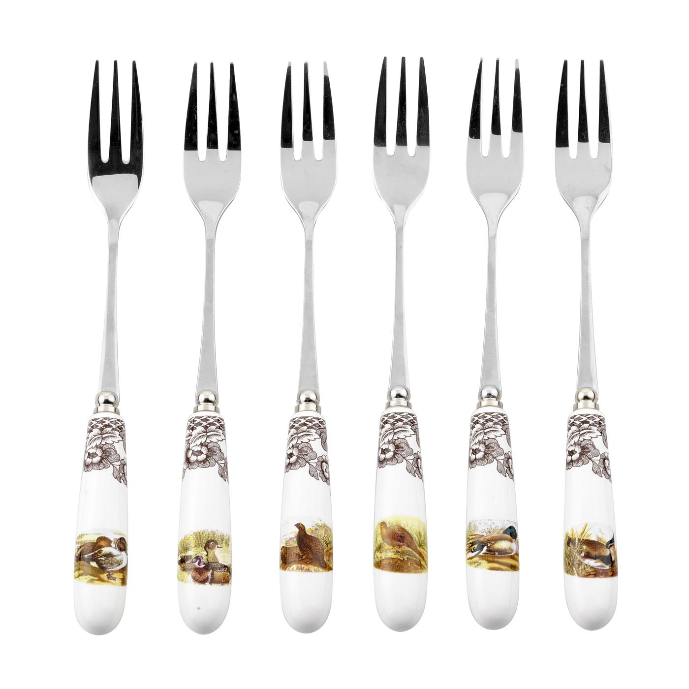 Set of 6 Woodland Pastry Forks