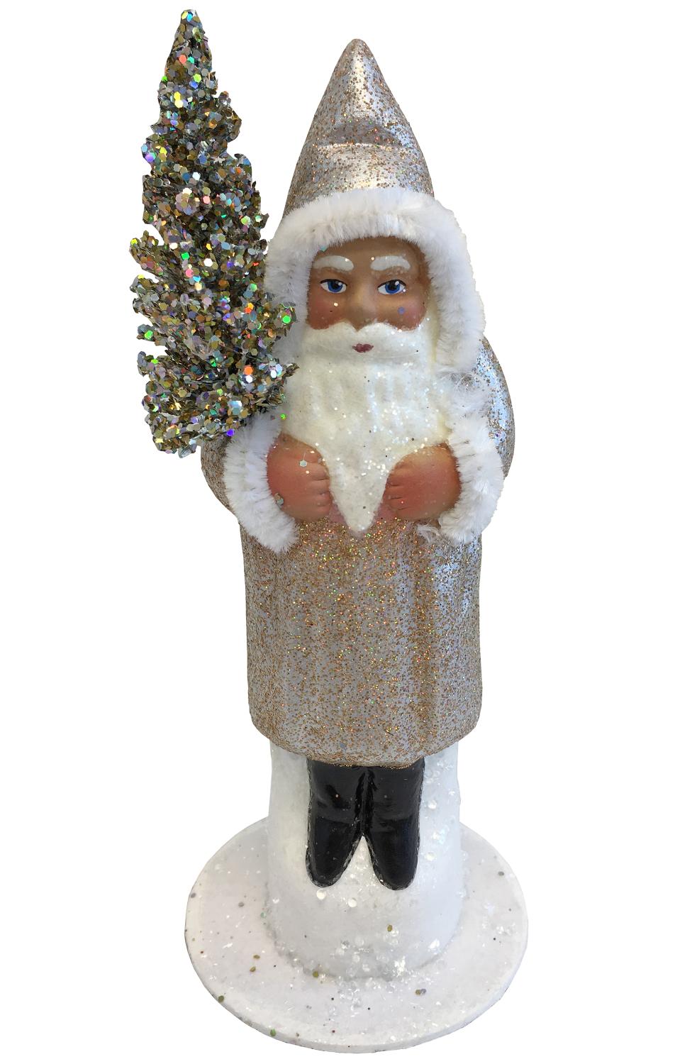 Santa Old Silver Sponge finish - 6"H x 2.5"W x 2.5"D
