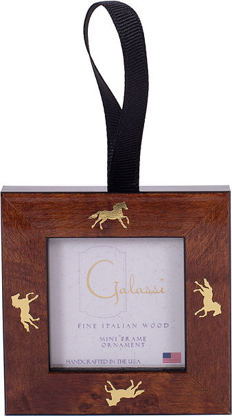 Chestnut Burl w/Gold Horse Frame Ornament