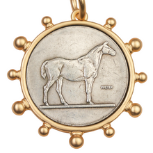 Matte Paperclip Chain, Horse Pendant Necklace
