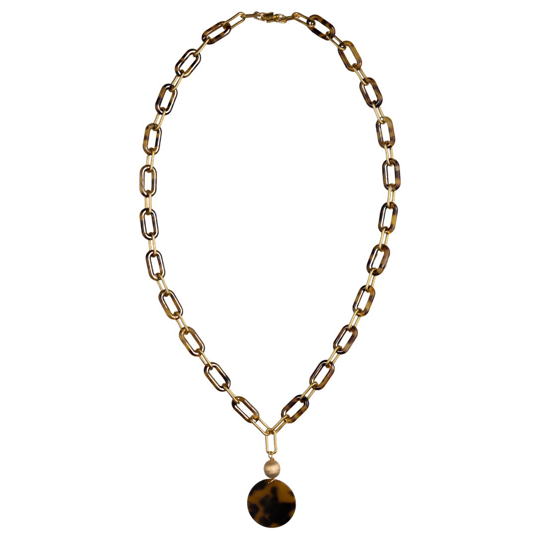 Paperclip & Tortoise Link Necklace
