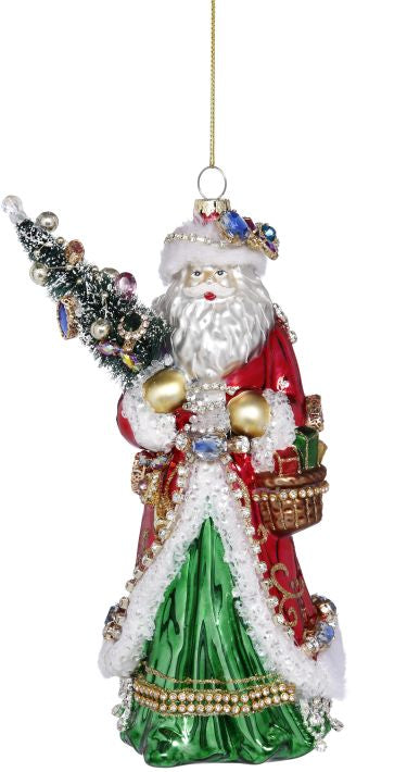 Traditional Santa Orn 8"