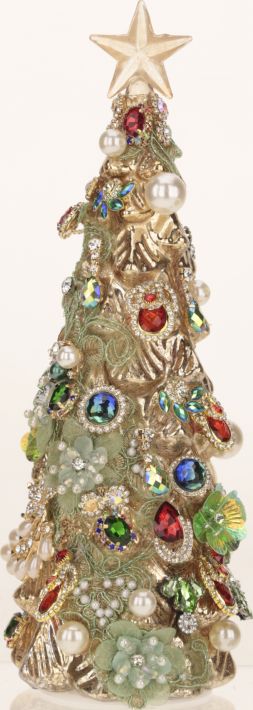 Jeweled Christmas Tree, Gold - 12 Inches