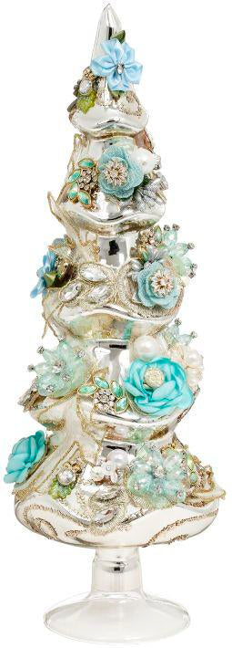 Jeweled Tree, Blue, Small - 14 Inches