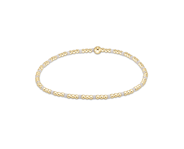 Hope Sincerity Pattern 2mm Bead Bracelet - White