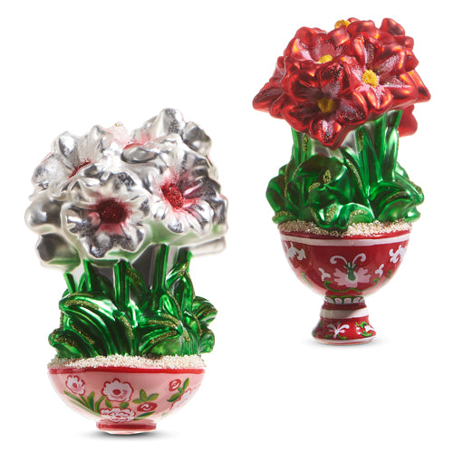 Potted Amaryllis Ornament 5"