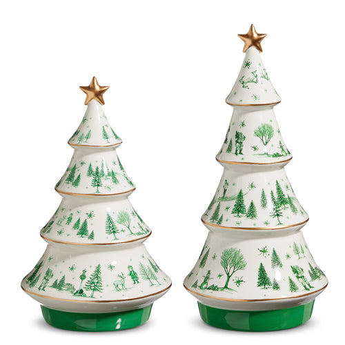 Set of 2 Christmas Scene Trees