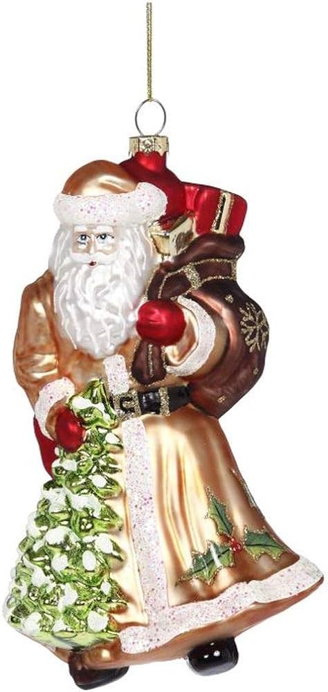 Santa W/Xmas Tree ORN 7"