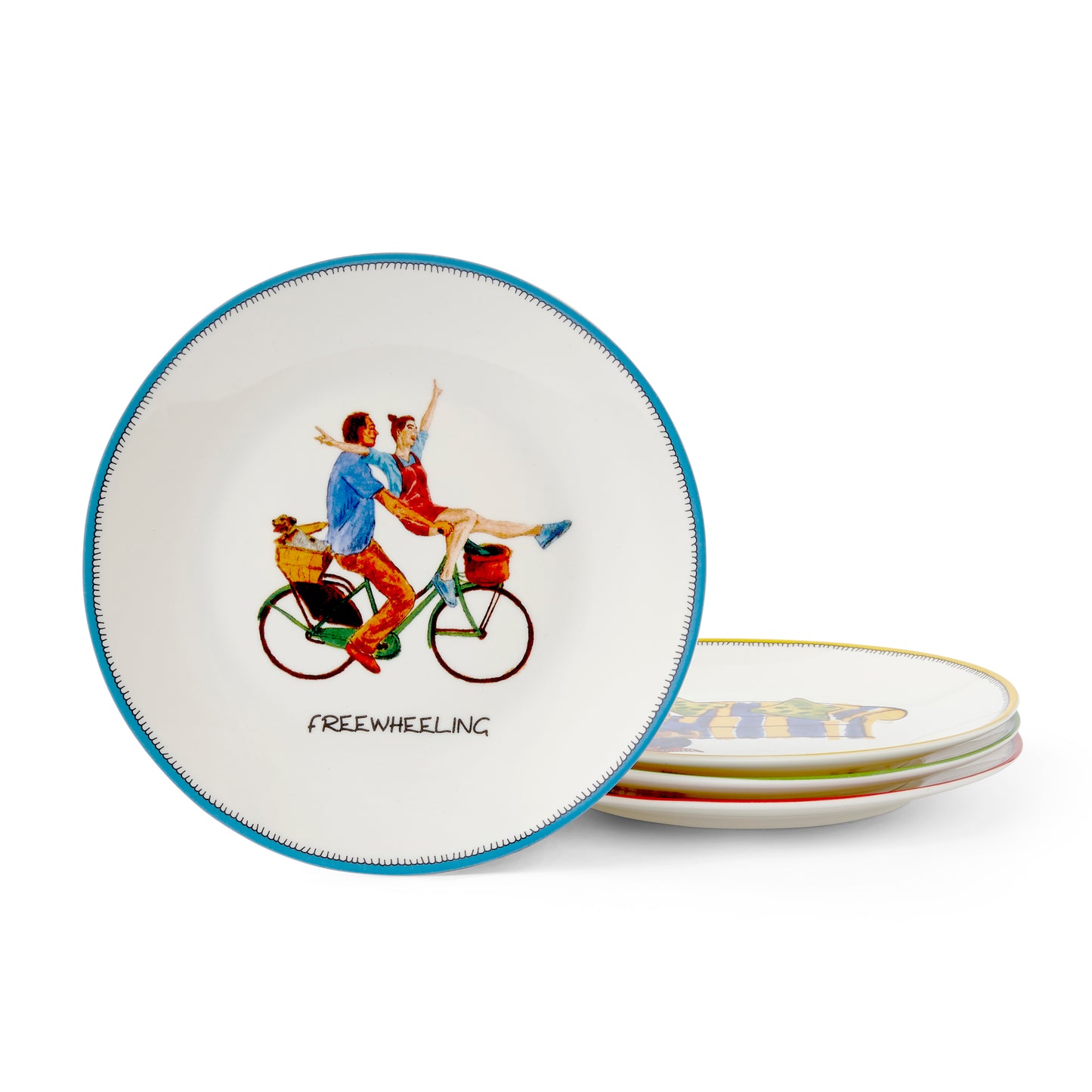 Set of 4 Kit Kemp Doodles Tidbit plates