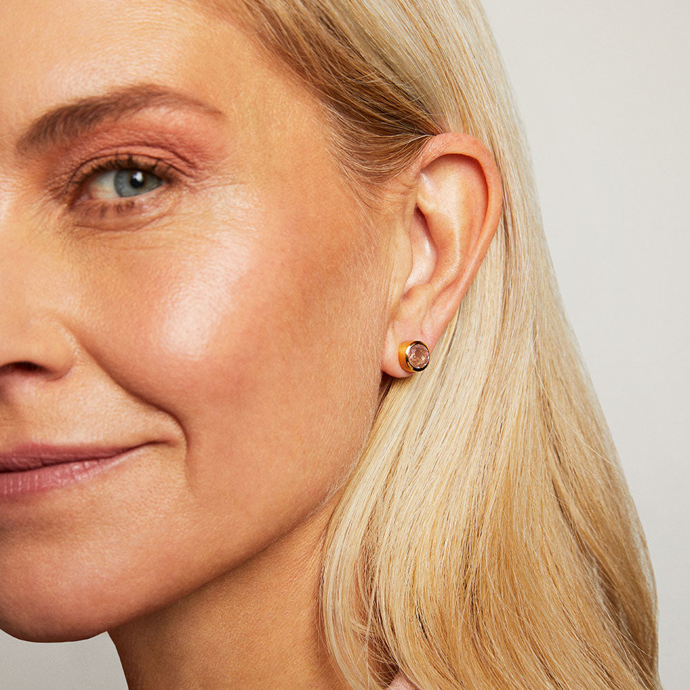 Signature Morganite Midi Stud Earrings