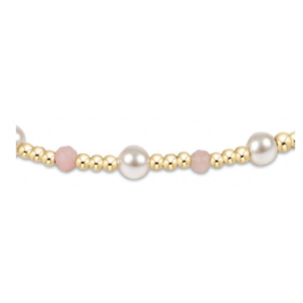 Pearl Sincerity Pattern 4mm Bead Bracelet - Pink Opal