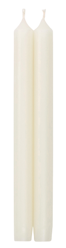 White Duet Candle 10" Pair