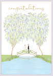 Couple on a Bridge Wedding Card