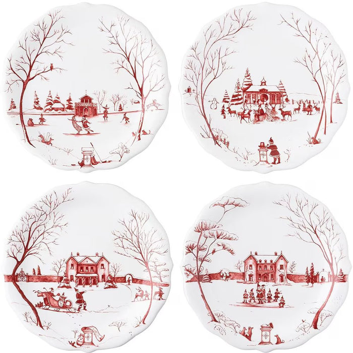 Country Estate Mr Mrs Plate Set of 4