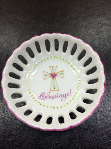 Cross Small Pierced Round Dish