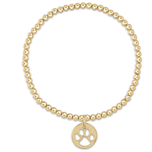 Classic Gold 3MM Bead-Paw Print