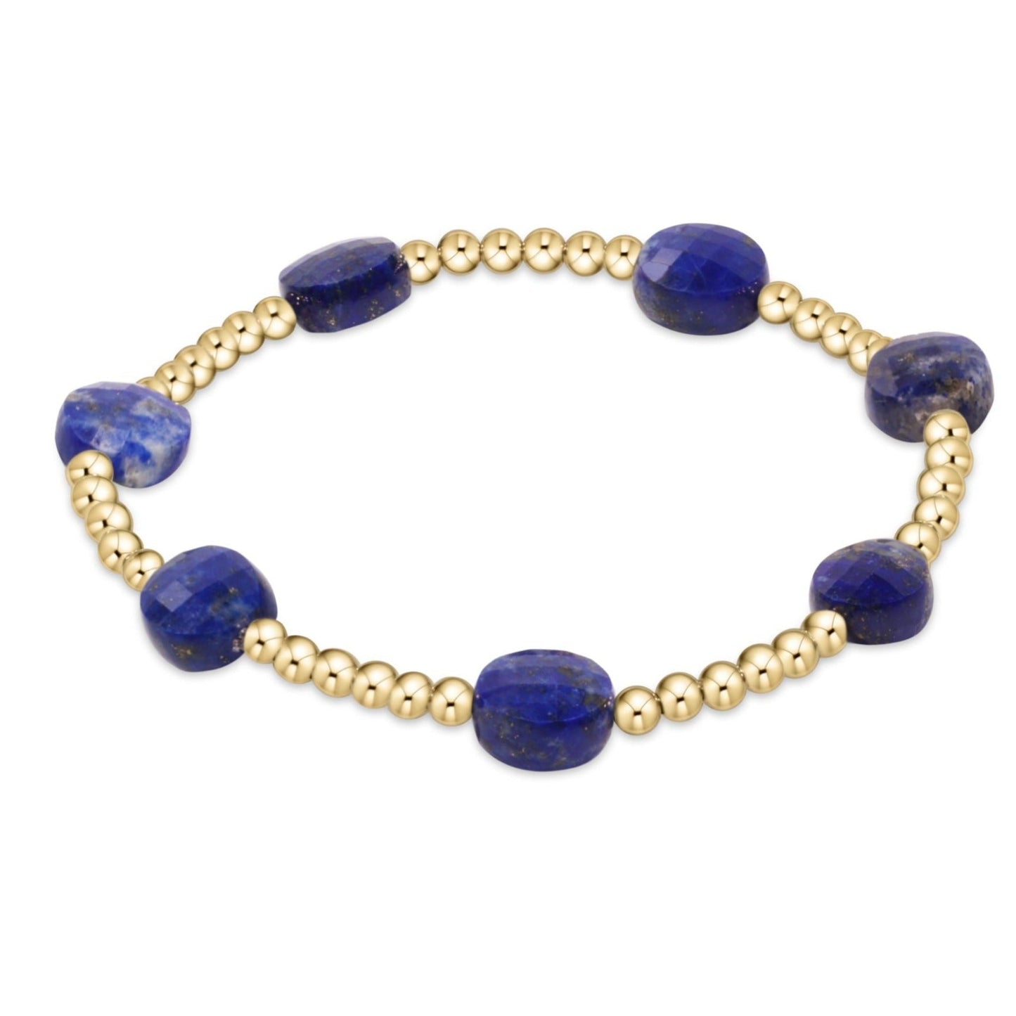 Admire Gold 3mm Bead-Lapis Bracelet