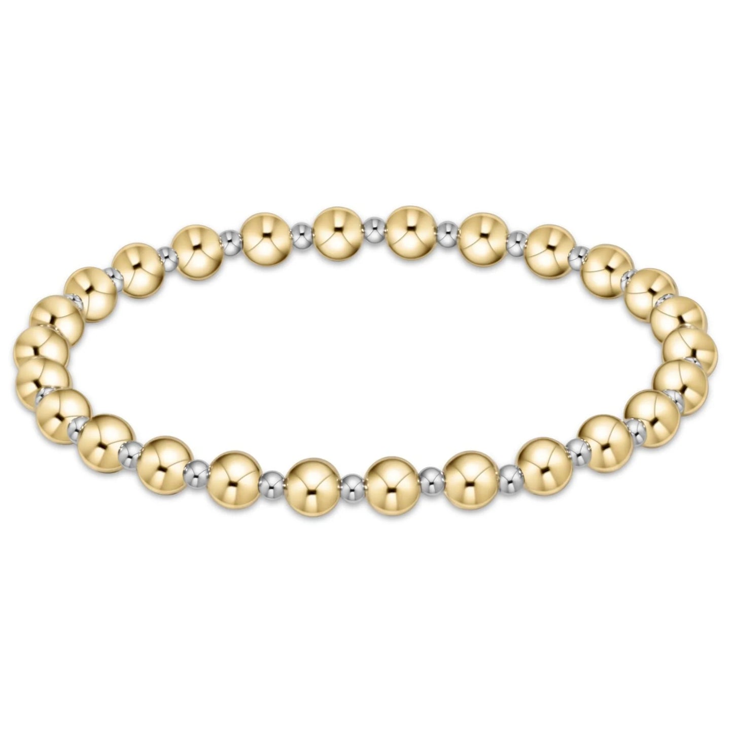 CLASSIC GRATEFUL PATTERN 5MM BEAD BRACELET - MIXED METAL