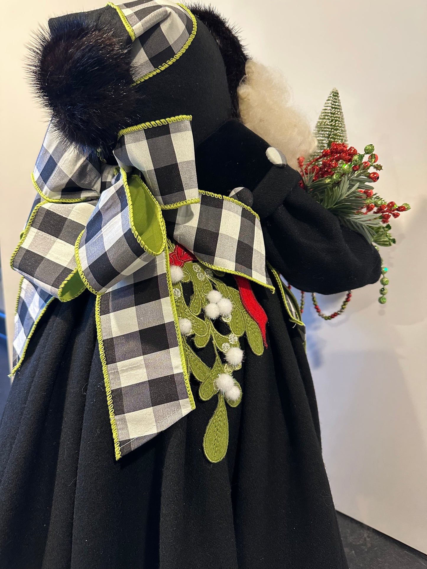 Black Dress Mistletoe Santa