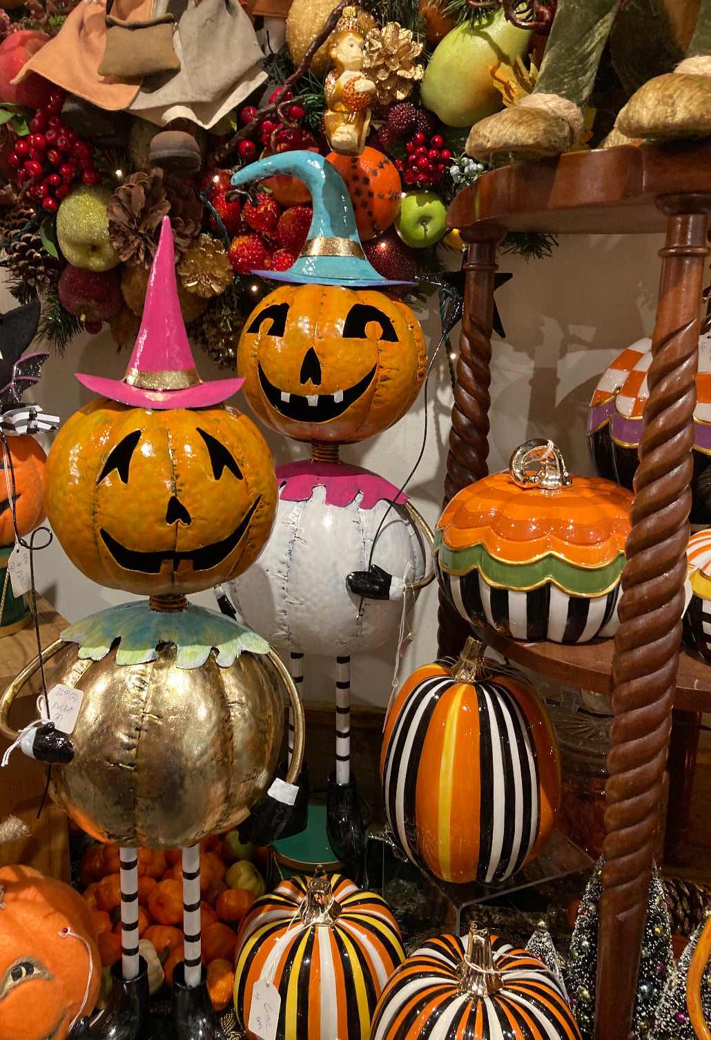 Metal Jack-O-Lantern Children with Hat