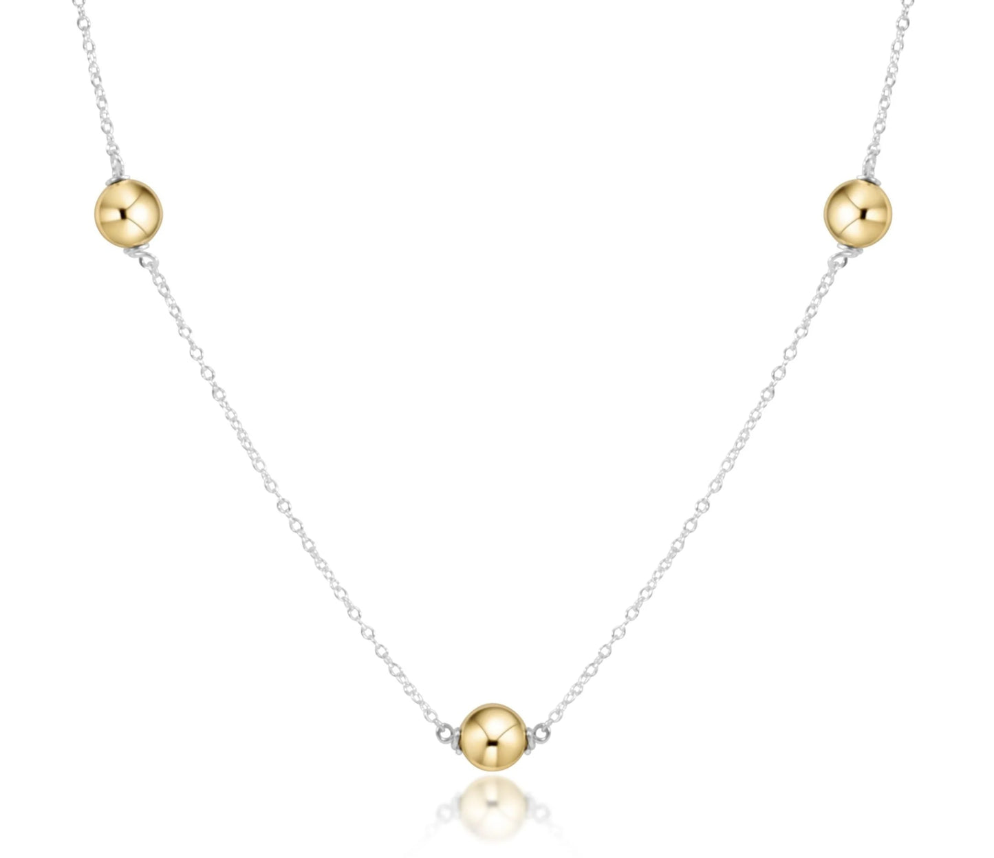 17" CHOKER SIMPLICITY CHAIN STERLING MIXED METAL - CLASSIC 6MM GOLD