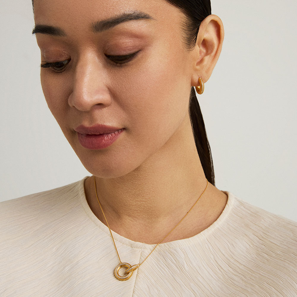 Colette Pave Hoop Pendant
