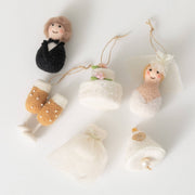 Felt Wedding Ornament Gift Set of 6
