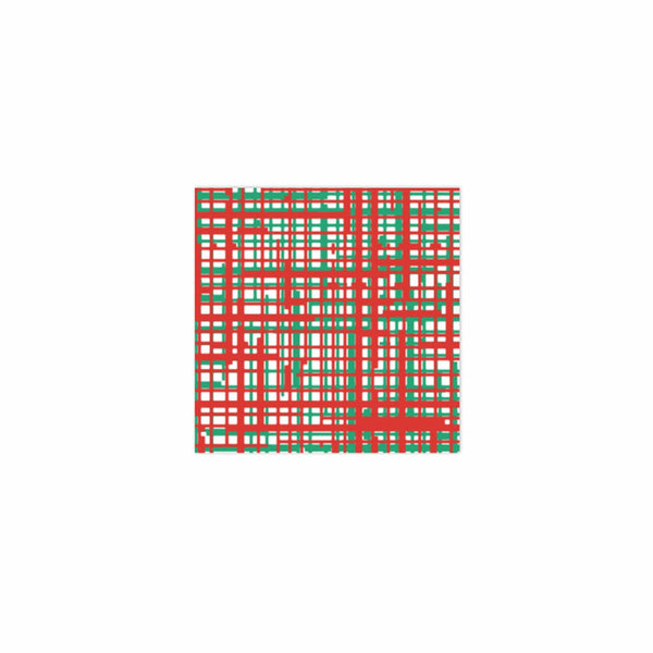 Papersoft Plaid Green&Red Cocktail Napkins (Pack of 20)