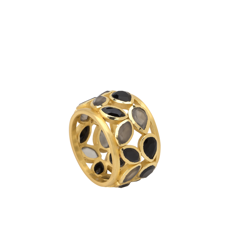 Brass 22ktGP S8 Onyx, Gray Moon