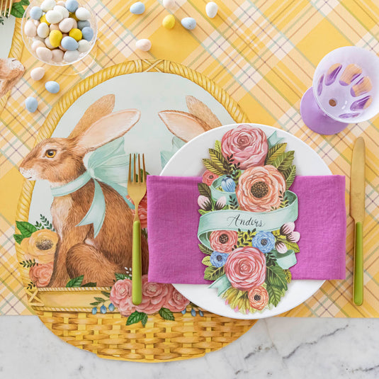 Die-Cut Bunny Basket Placemat - 12 sheets