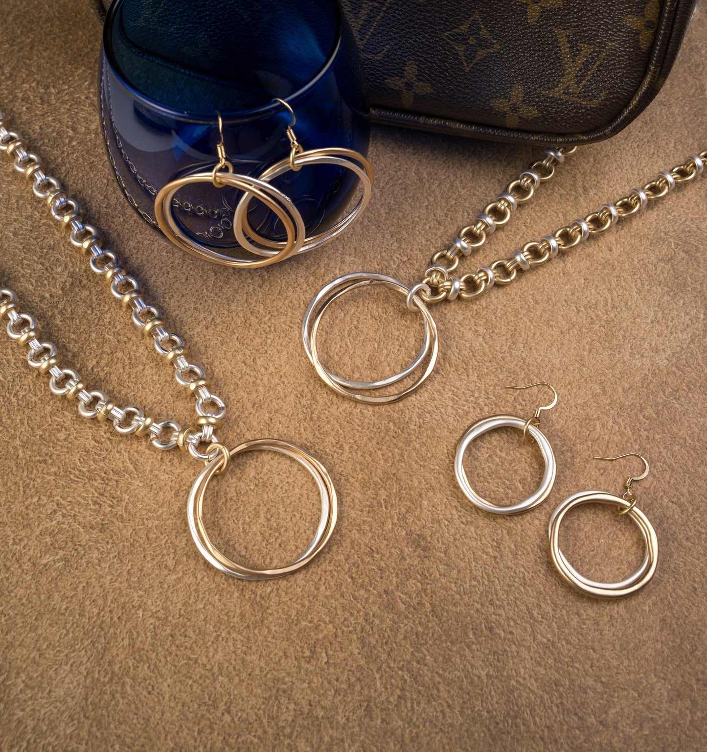 Two Tone Matte Silver/Gold Necklace