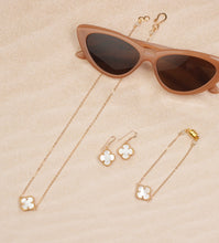 14K Gold Filled Chain White Clover Necklace