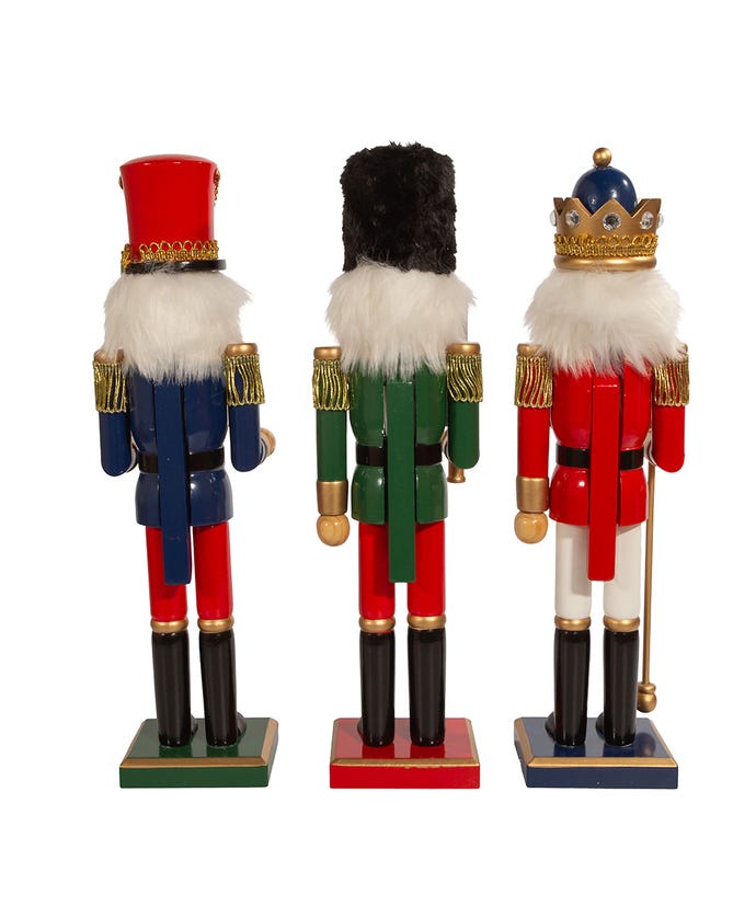 King or Soldier Nutcracker 15", 3 Assorted Styles