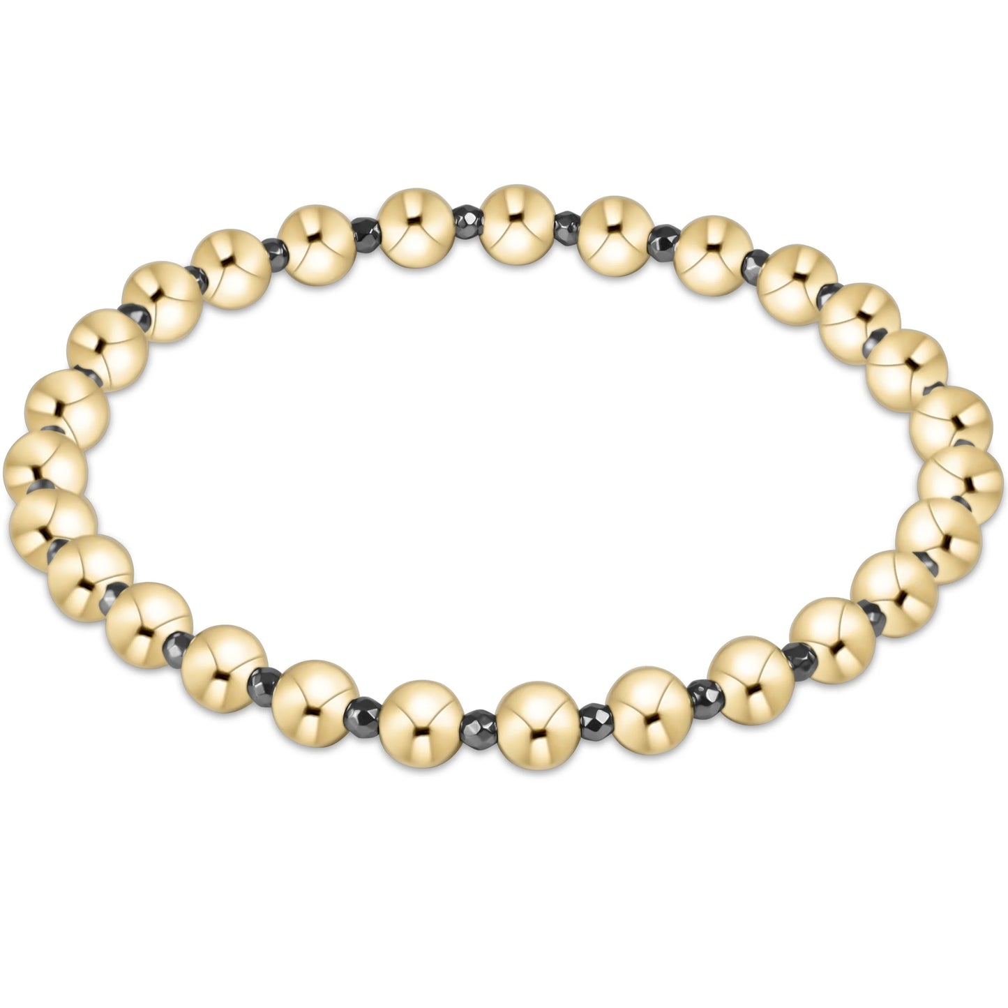 Silver Faceted Hematite Grateful Pattern 5mm Bead Bracelet