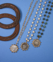 Matte Paperclip Chain, Horse Pendant Necklace