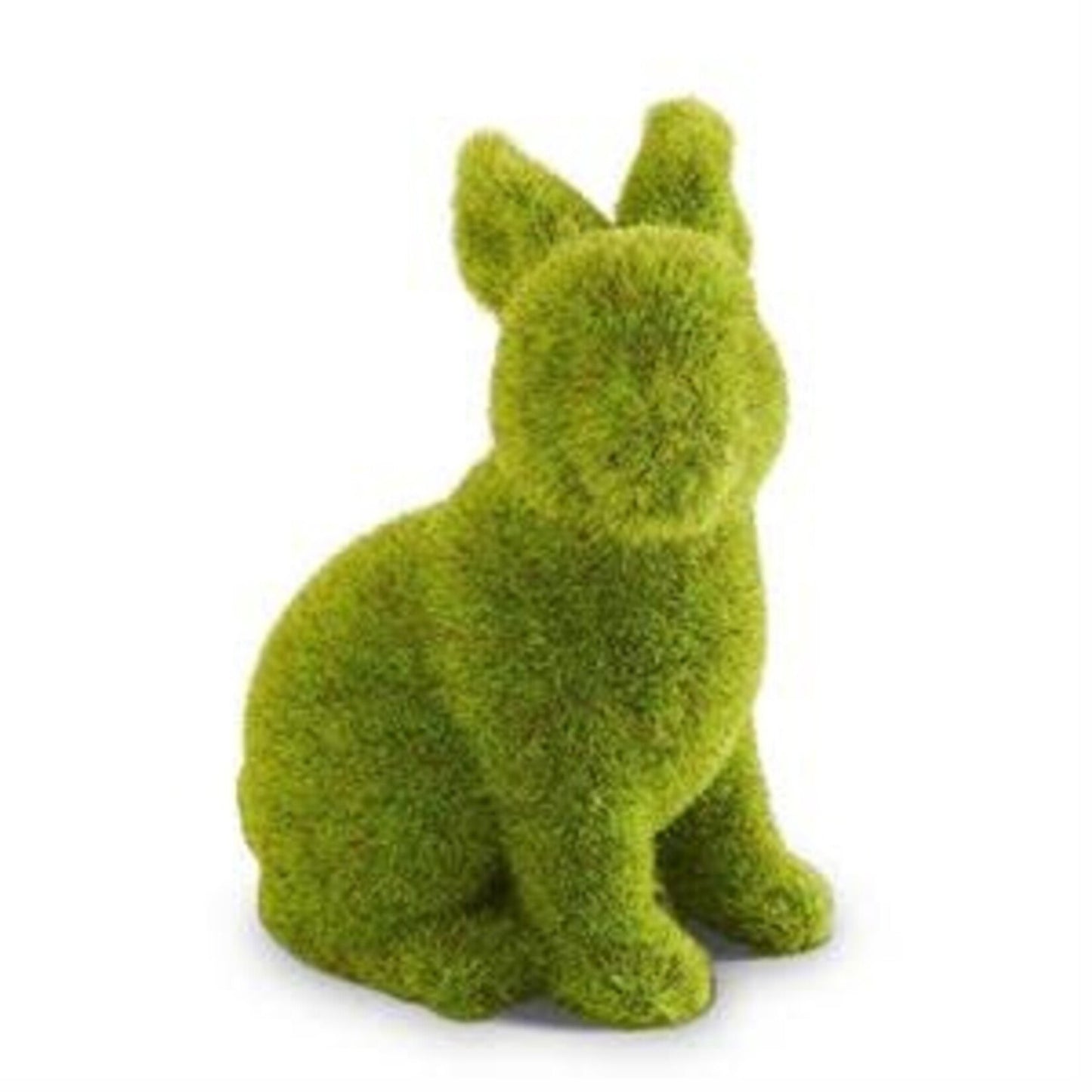 Resin Green Flocked Mossy Rabbit