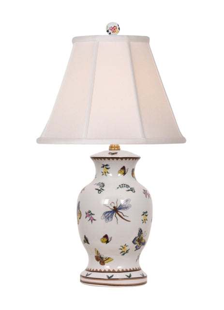 PORCELAIN BUTTERFLY VASE TABLE LAMP