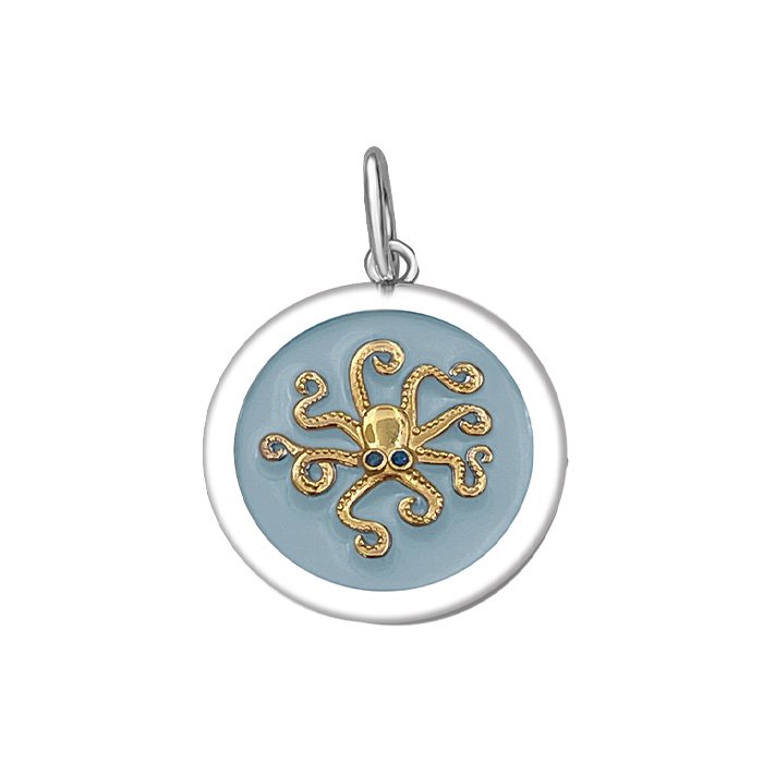 Octopus Gold Enamel Pendant