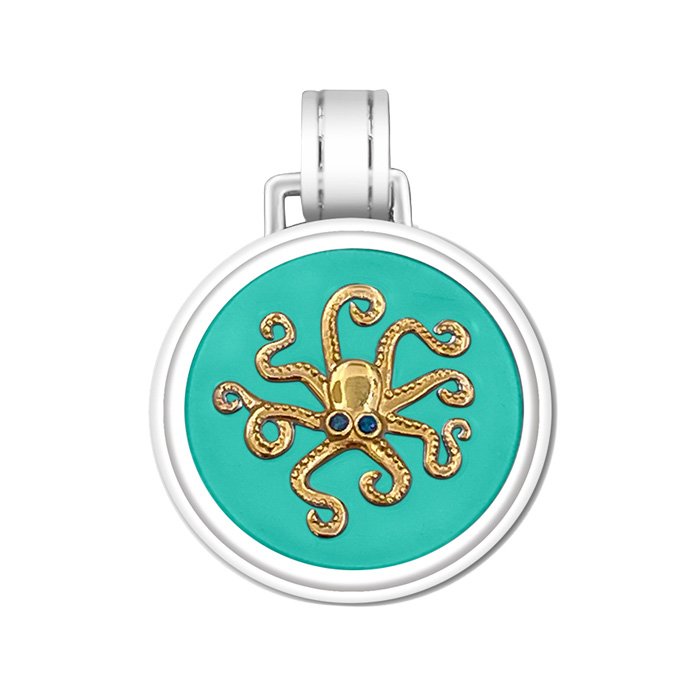 Octopus Gold Enamel Pendant