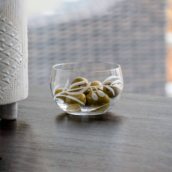 Set of 4 Olive Mini Round Bowl