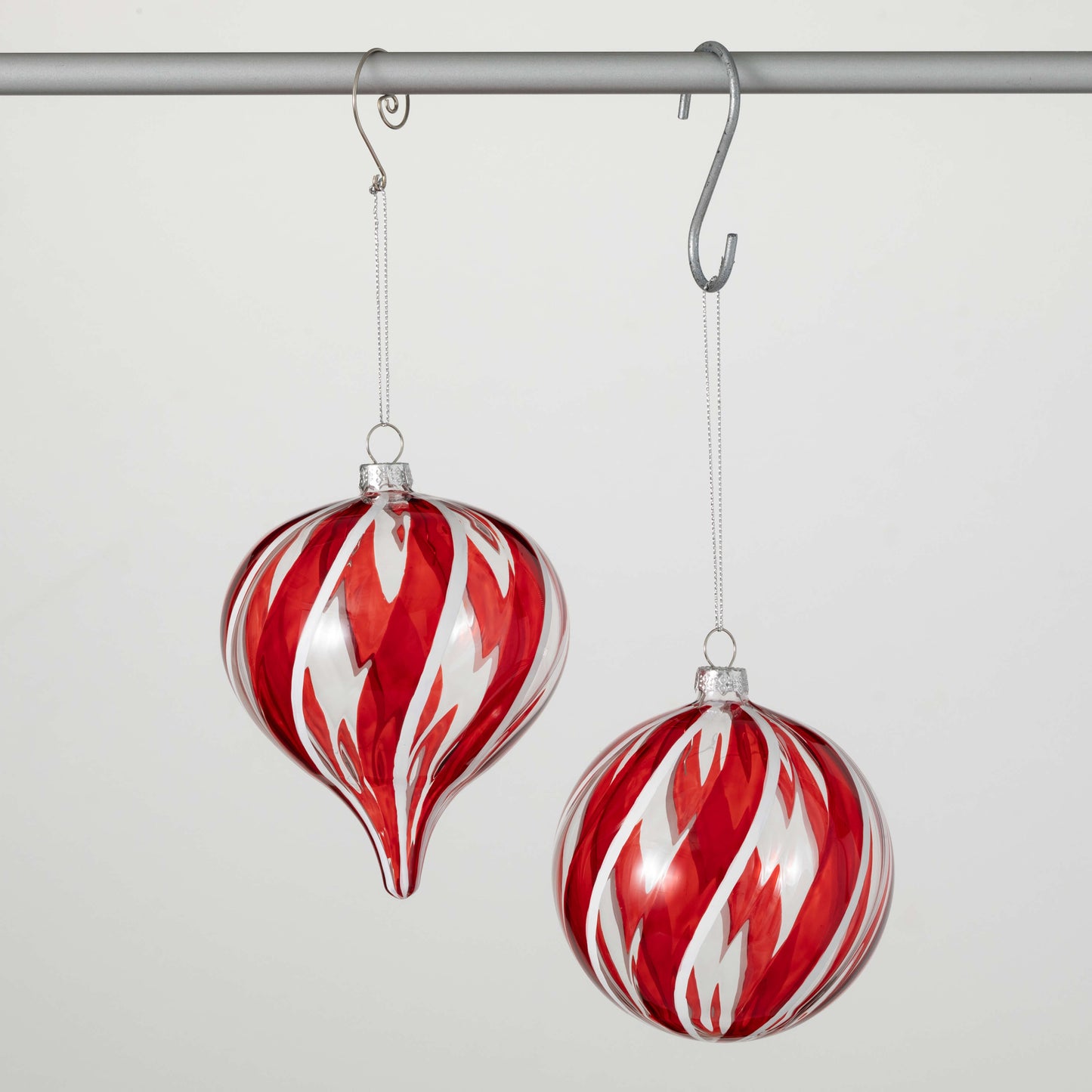 RED WHITE STRIPED Onion Ball ORNAMENT
