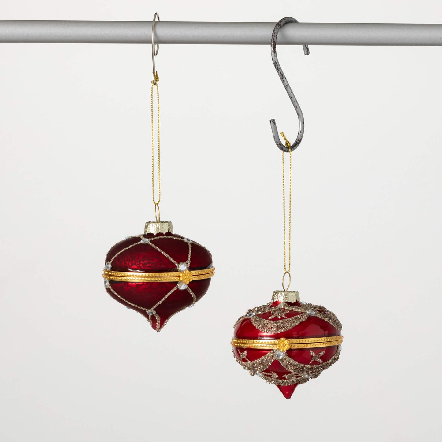 DARK RED Hinge BOX ORNAMENT