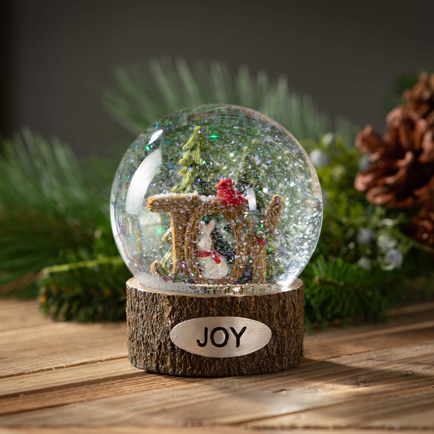 RUSTIC JOY SNOWGLOBE