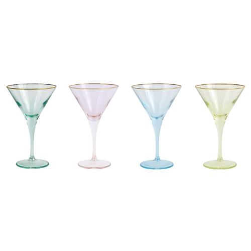 Rainbow Asst S/4 Martini Glass