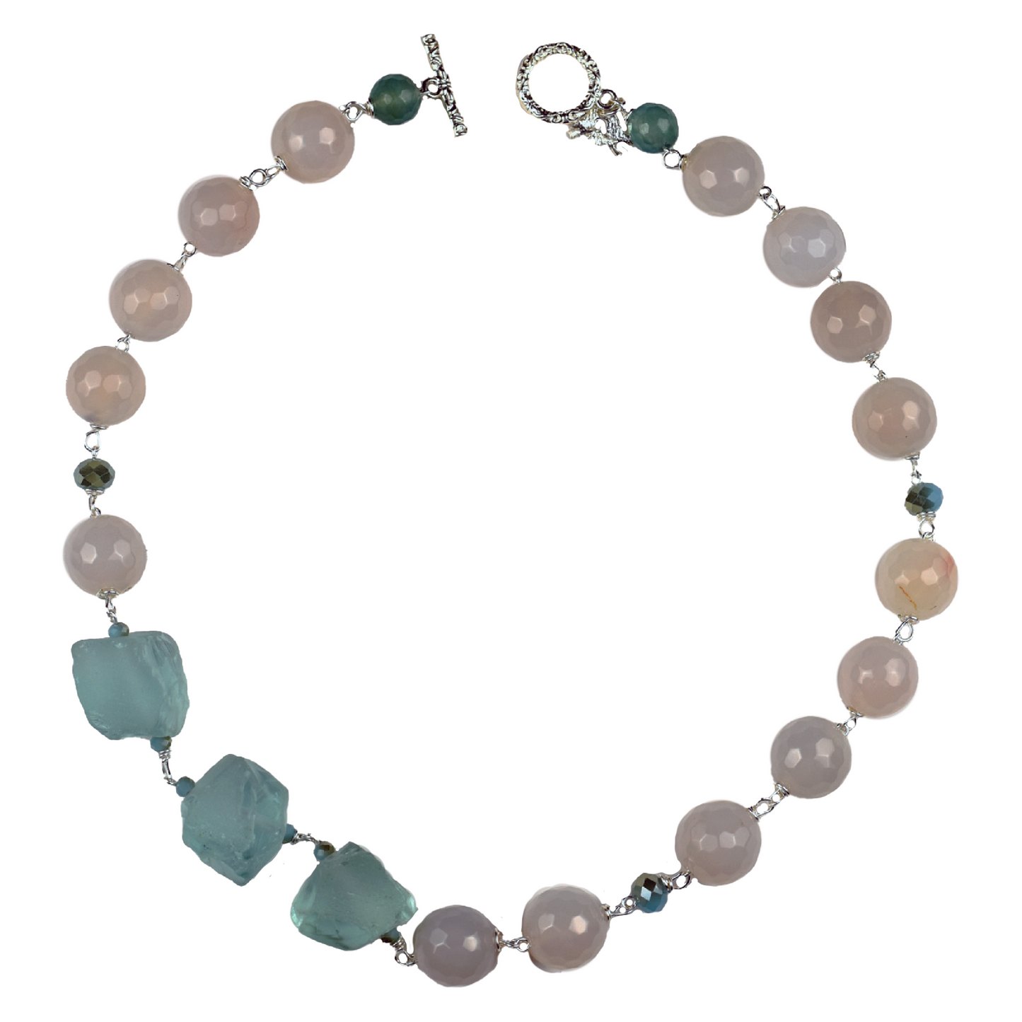 Snow Agate/Sea Glass Choker/Necklace
