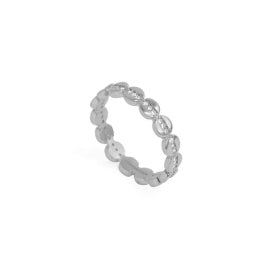 Petit Pave Silver or Gold Stacking Ring W/Topaz